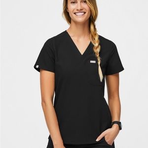 Figs Womens black Catarina one pocked scrub top
